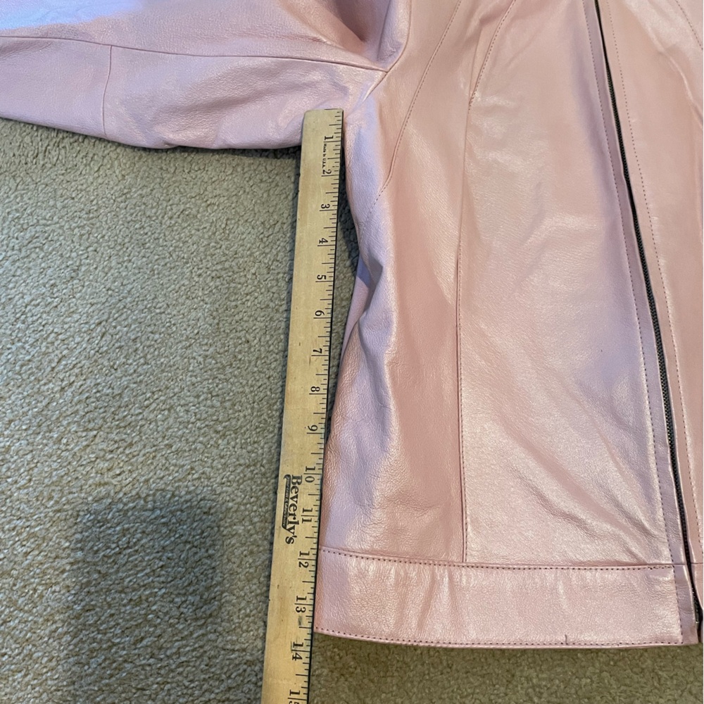 Dialogue Pink Leather Jacket - Picture 5 of 13